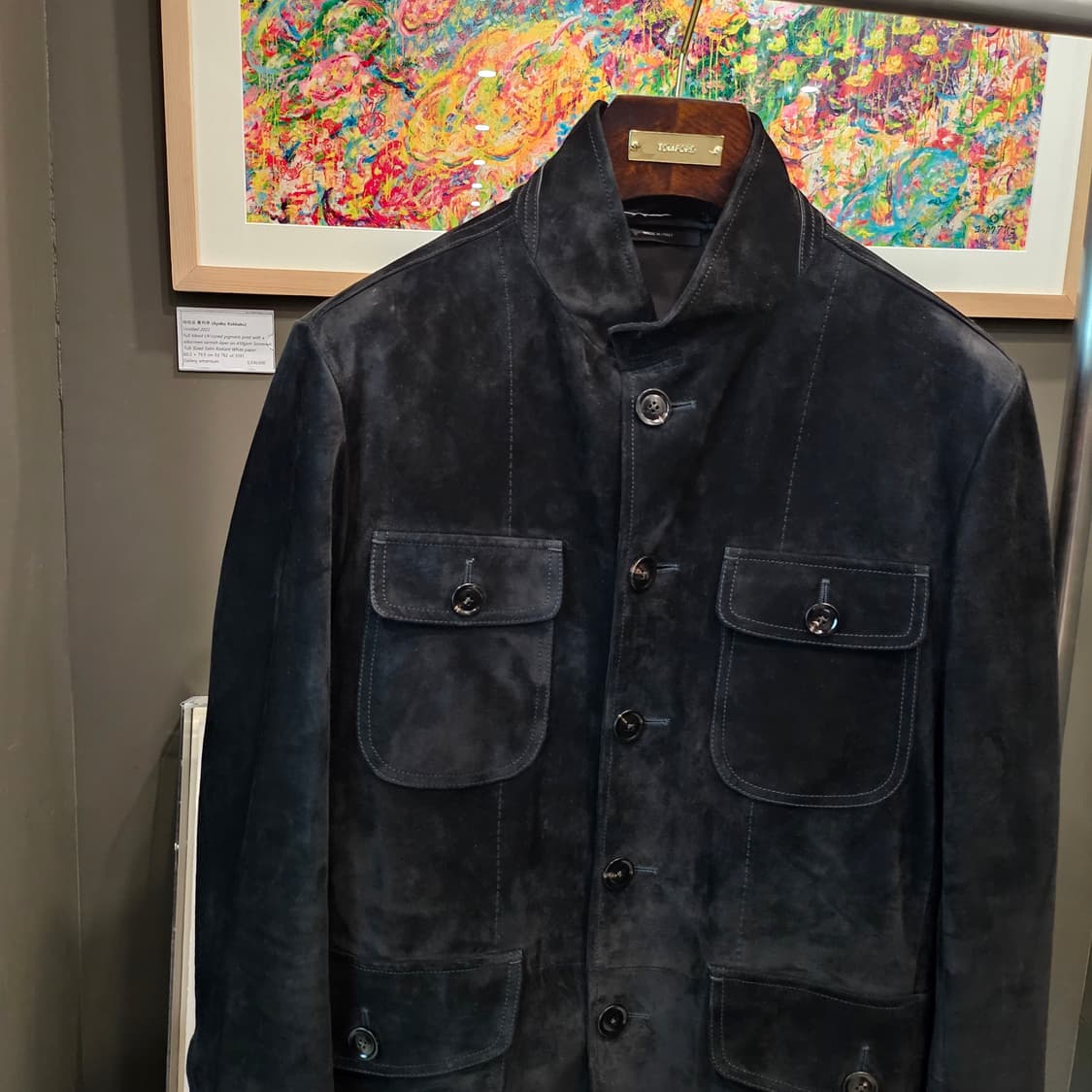 톰포드 캐시미어 스웨이드 블랙  해링턴 자켓 상품이미지3