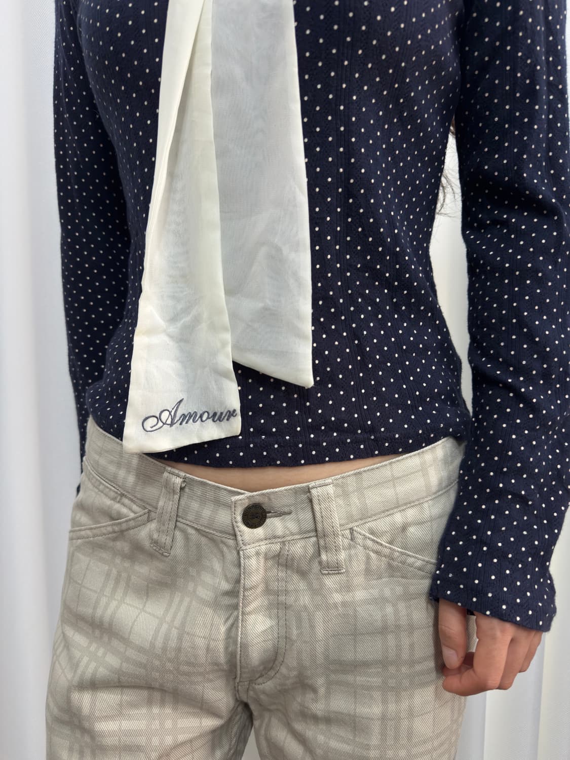 dot slim strap top 상품이미지3