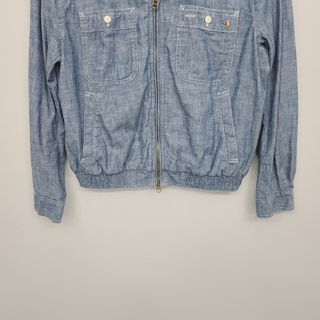 [신형/QR] 폴로 랄프로렌 샴브레이 블루종 재킷 S 상품이미지4