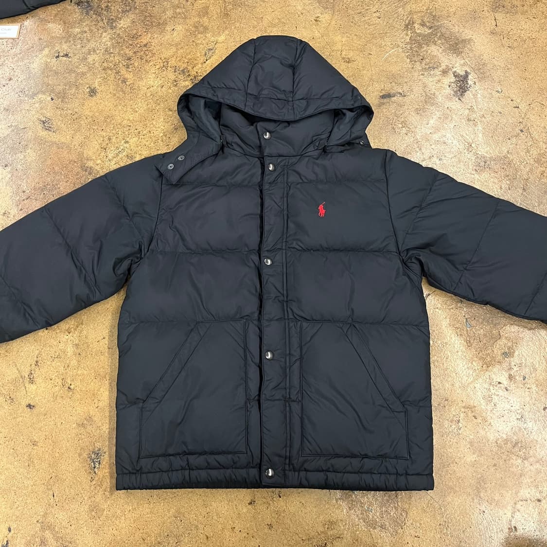 [정품/L] 폴로 랄프로렌 블랙 후드 패딩 점퍼 b19 상품이미지3