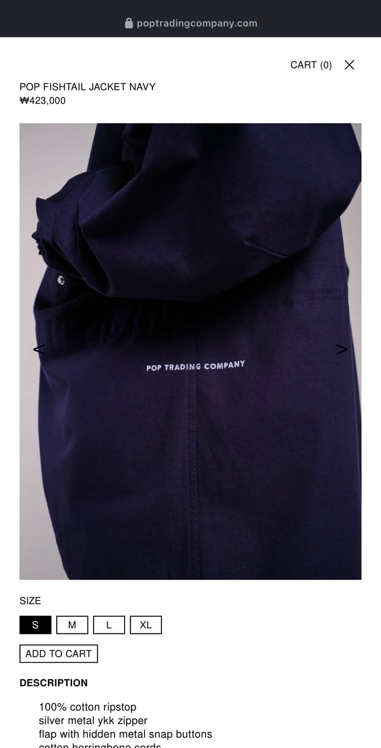 POP FISHTAIL JACKET NAVY (S) 상품이미지4