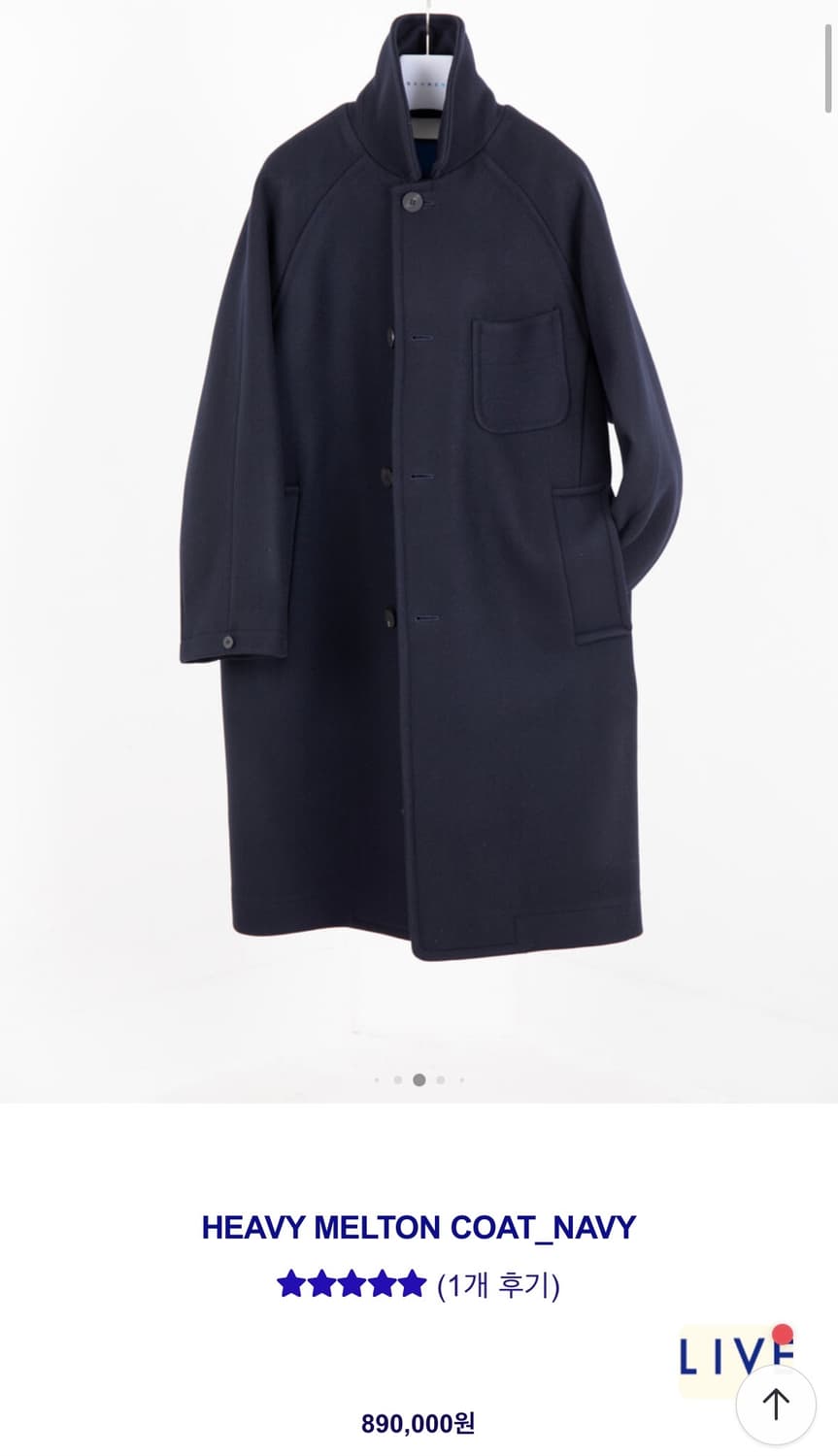 (S) 도큐먼트(Document) 헤비 멜튼 코트 네이비 상품이미지1