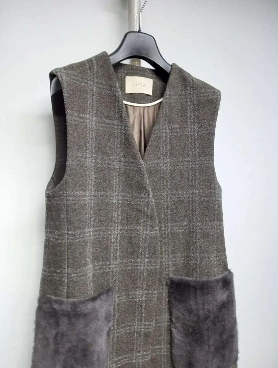 새 르베이지 춘추동 트위드 롱 베스트 55.66 상품이미지4