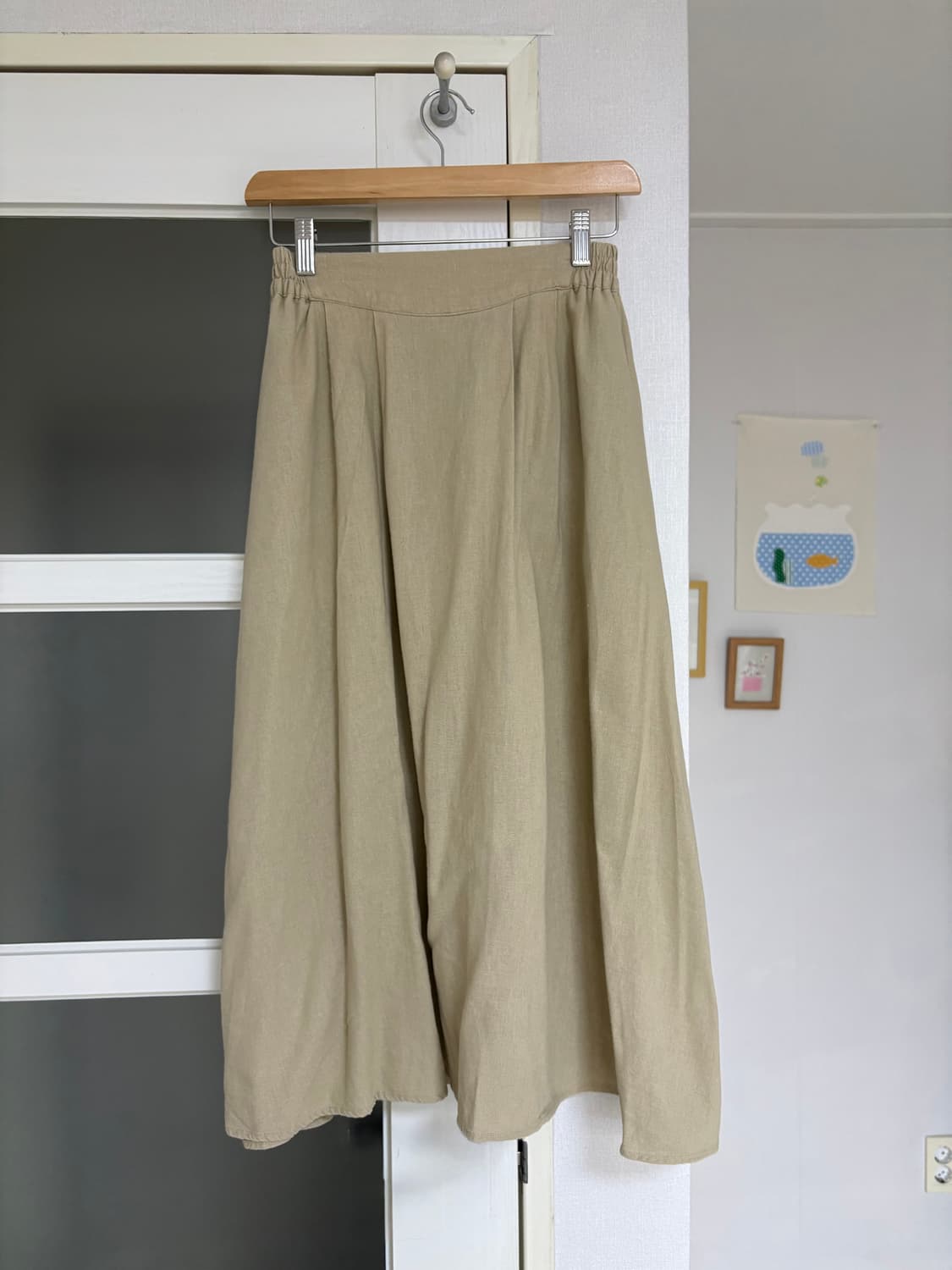 베이지 롱 스커트 상품이미지1