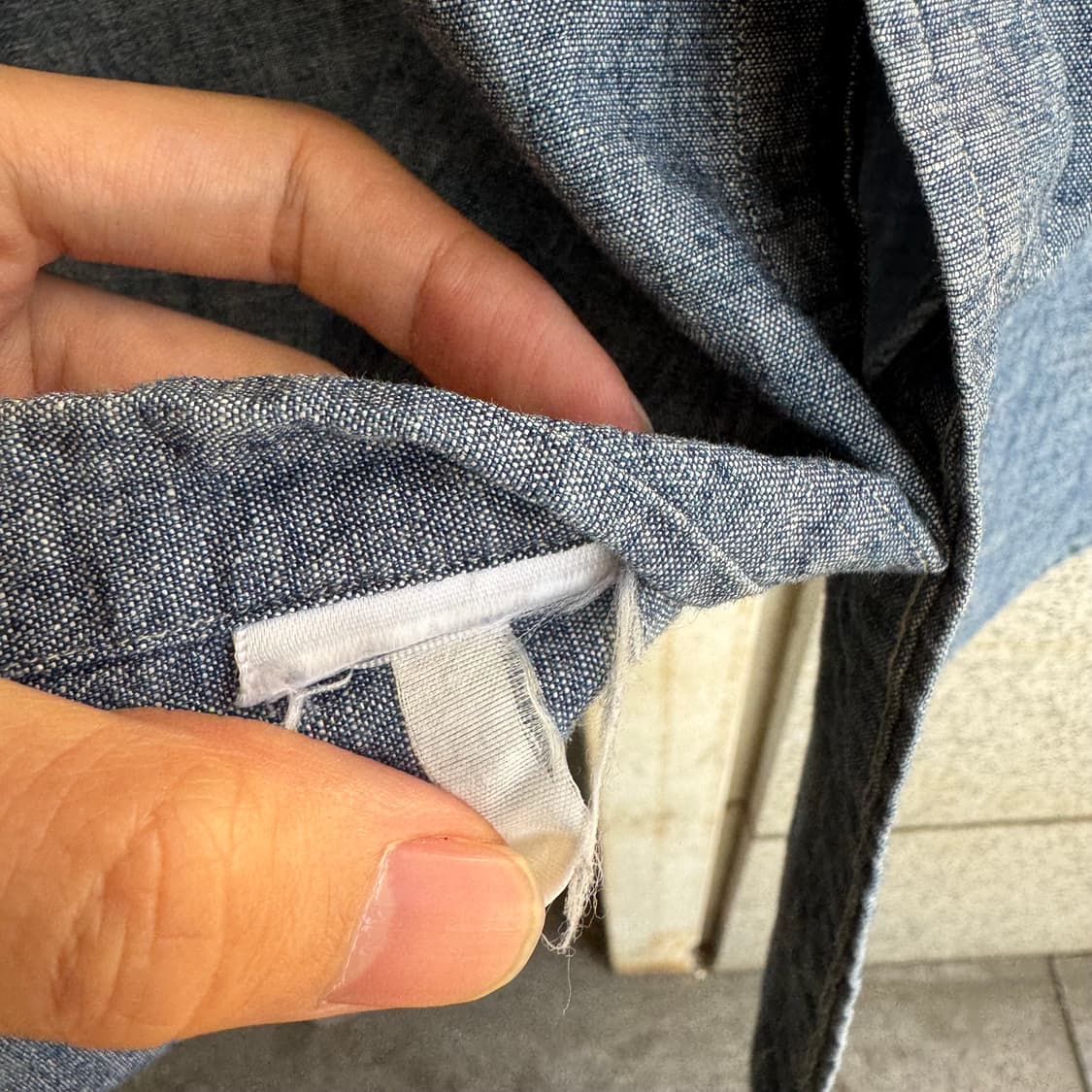폴로 랄프로렌 포니 로고 샴브레이 데님 셔츠 상품이미지8