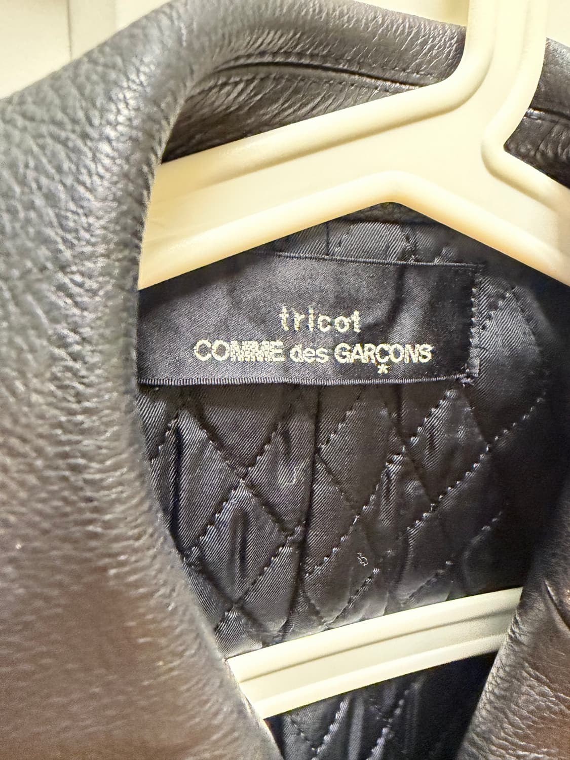 꼼데가르송 트리콧 레더 피코트 상품이미지3