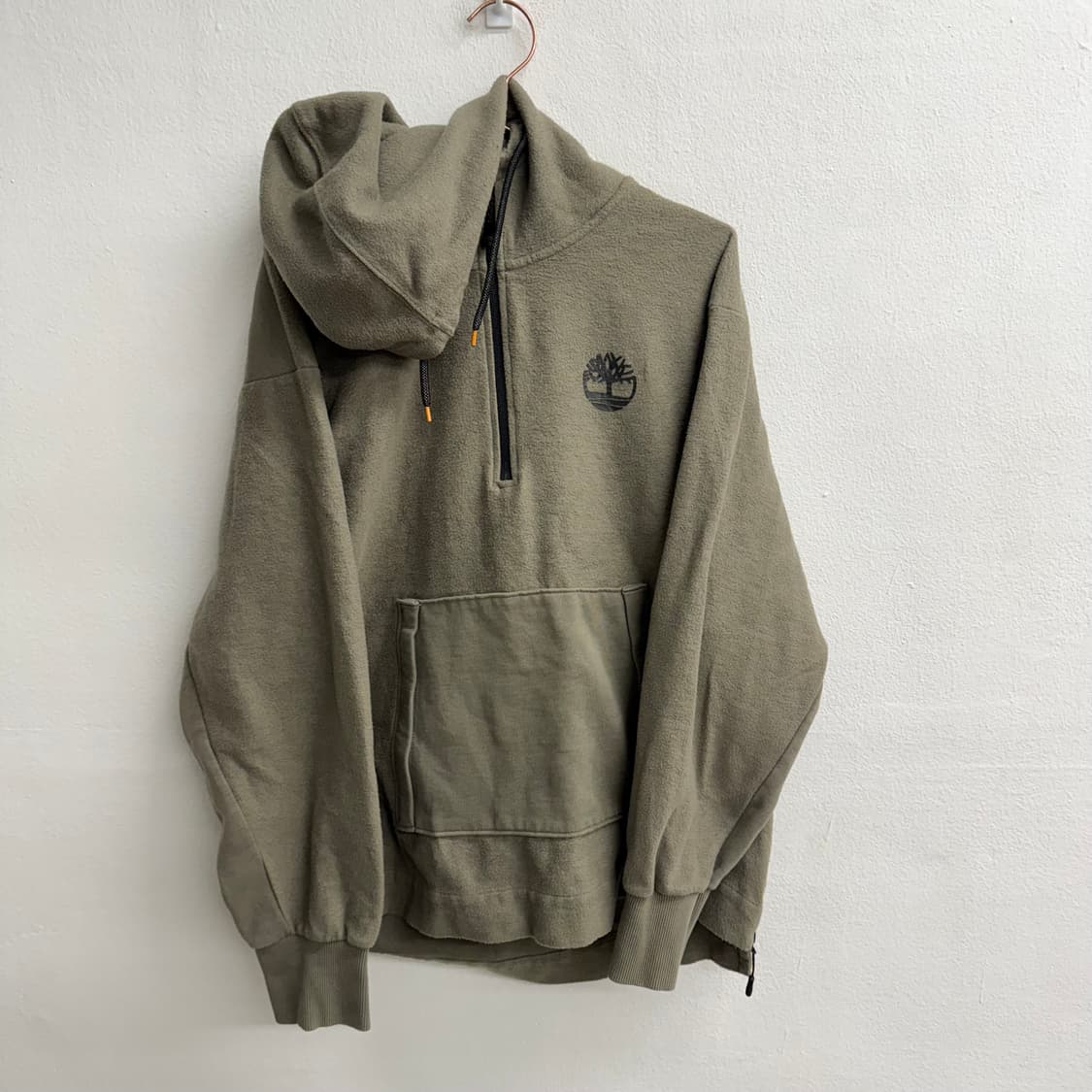 팀버랜드 하프집업 스몰로고 카키 기모 후드티 (L) 상품이미지1