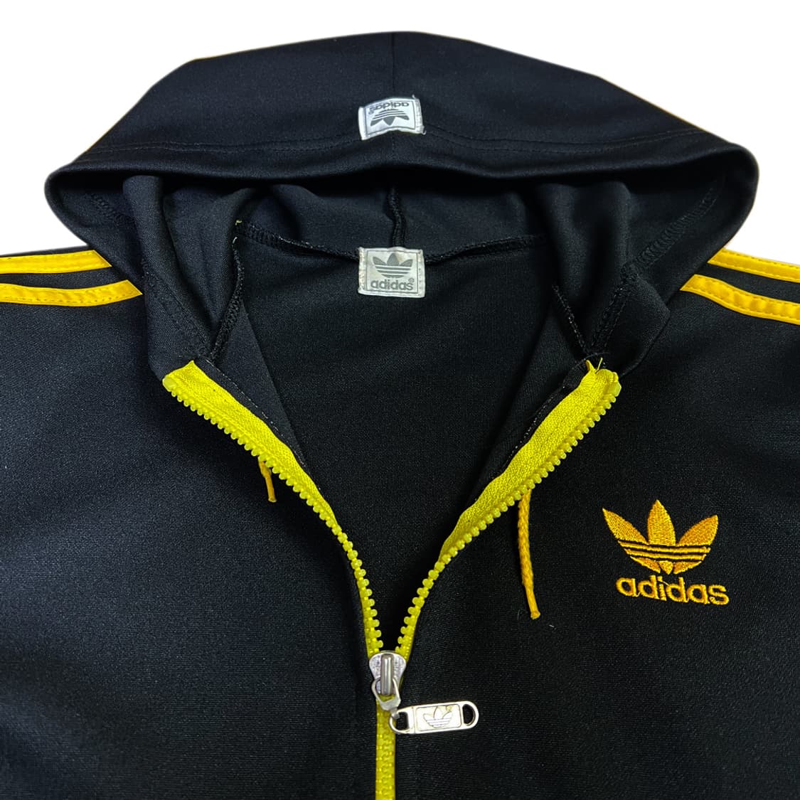 아디다스 스트릿 블랙 옐로우 라인 후디 져지 상품이미지2