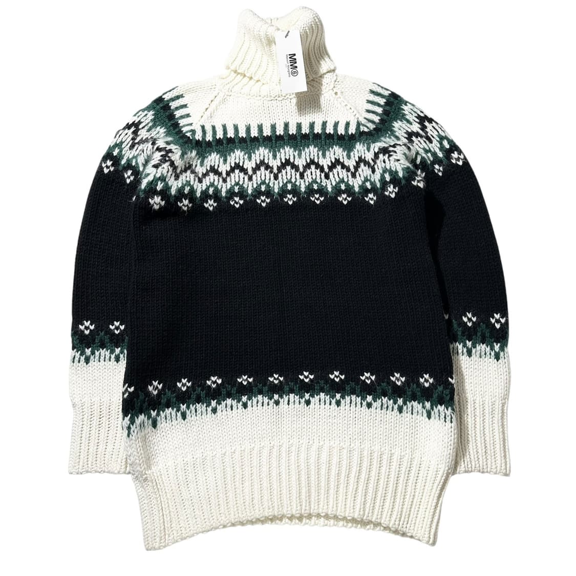 (새상품,매장판) 메종 마르지엘라 MM6 노르딕 패턴 터틀넥 니트 원피스 상품이미지1