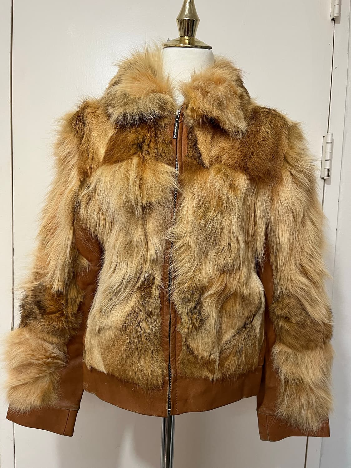 Fur leather jacket 퍼 레더 자켓 상품이미지3