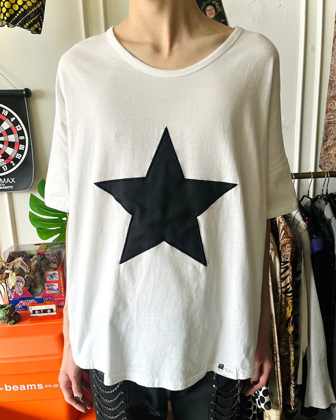 00s Vintage Star Patchwork & Printed T 상품이미지2