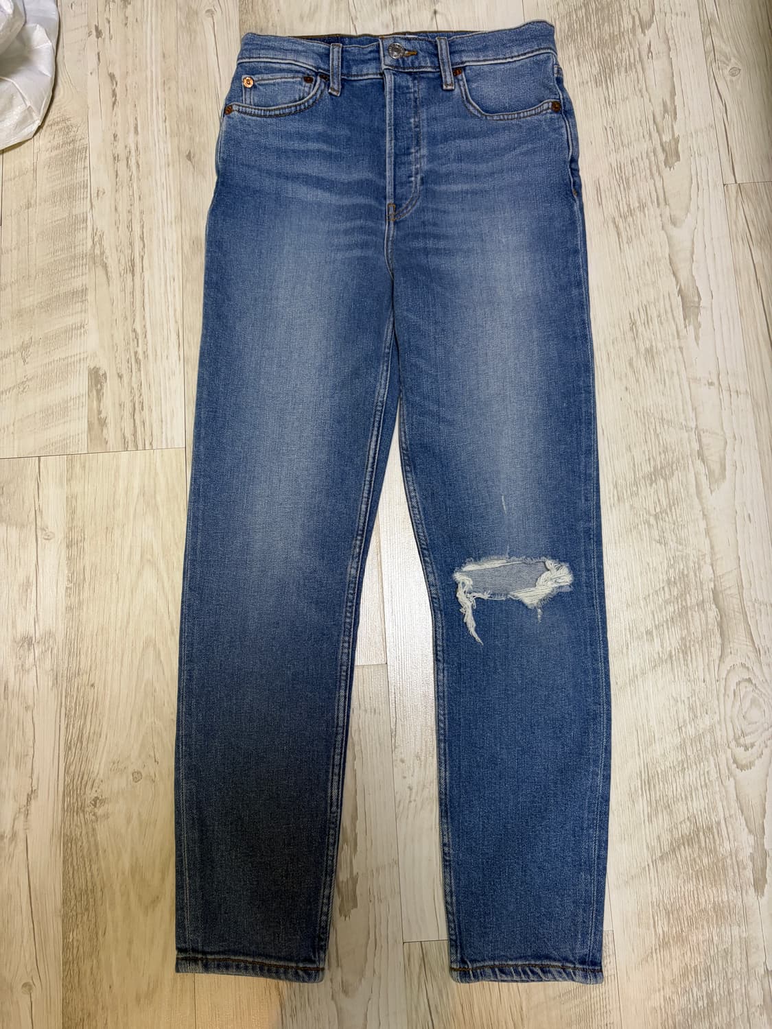 [26] 리던 RE/DONE 데님 청바지 새상품 연청 데미지 상품이미지1