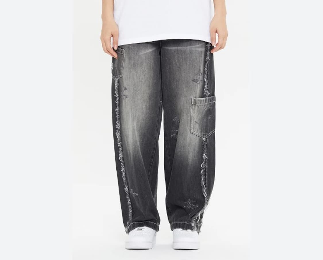 로맨틱크라운 데미지 멀티 포켓 데님 팬츠 M 상품이미지1