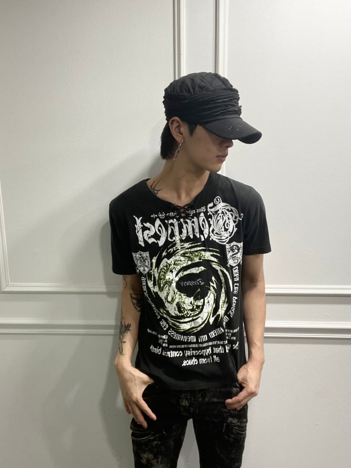 Y2K Print Lace Up Tee 상품이미지1