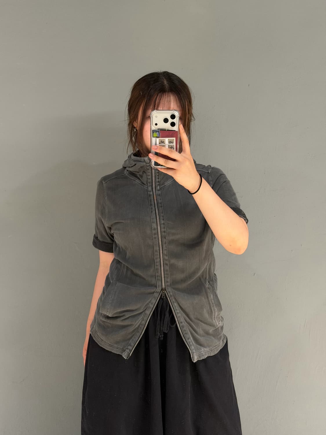 inner stripe point high-neck hood zip-up 상품이미지2