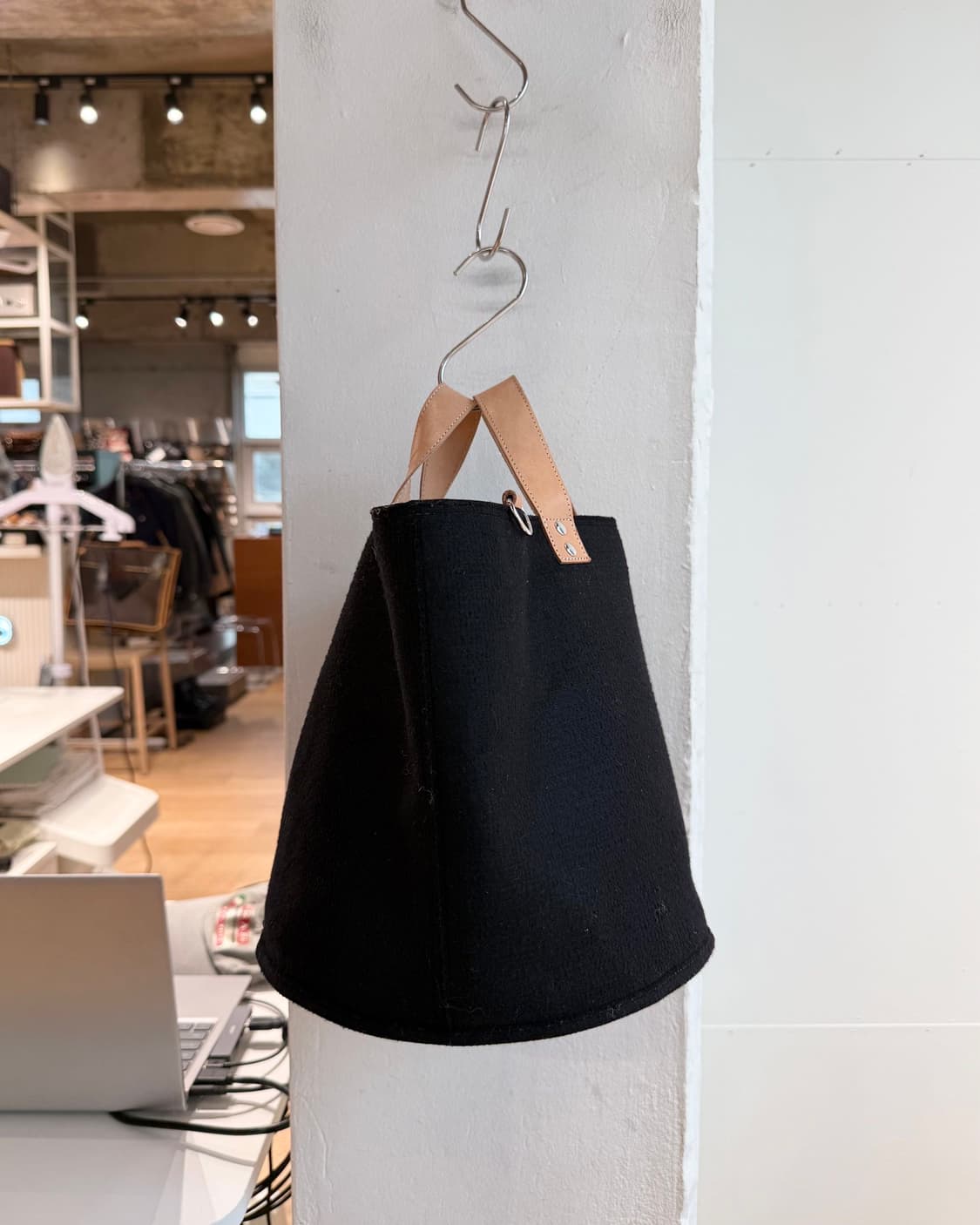 꼼데가르송 트리콧 블랙 토트백  상품이미지5