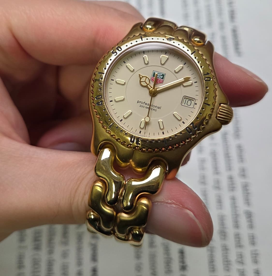 빈티지 태그호이어 셀(SEL) 프로페셔널 엘레강스 요구르트판 올금장 쿼츠 상품이미지4