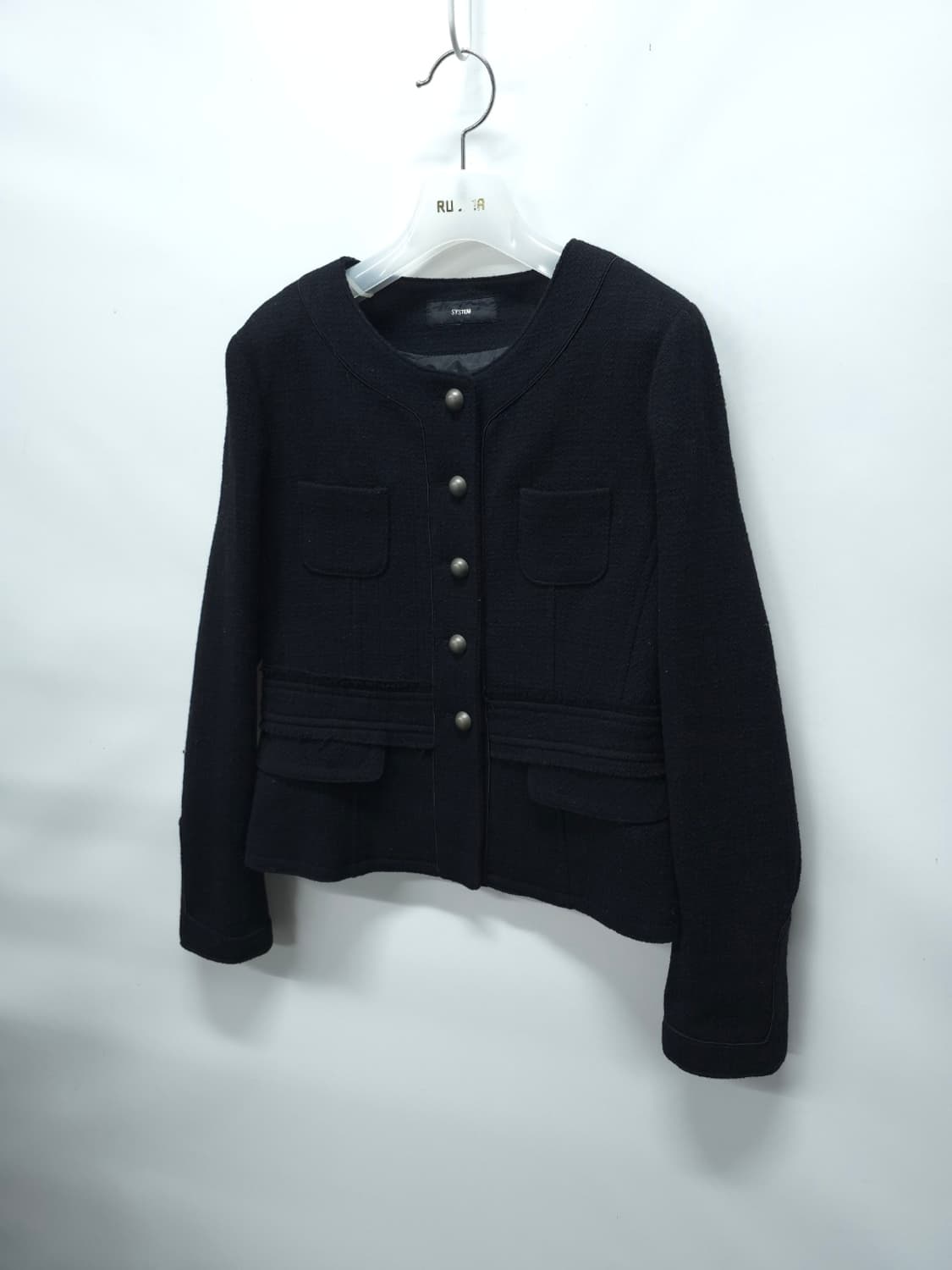 시스템(SYSTEM) 모직 노카라 트위드자켓 (55-66) 상품이미지2