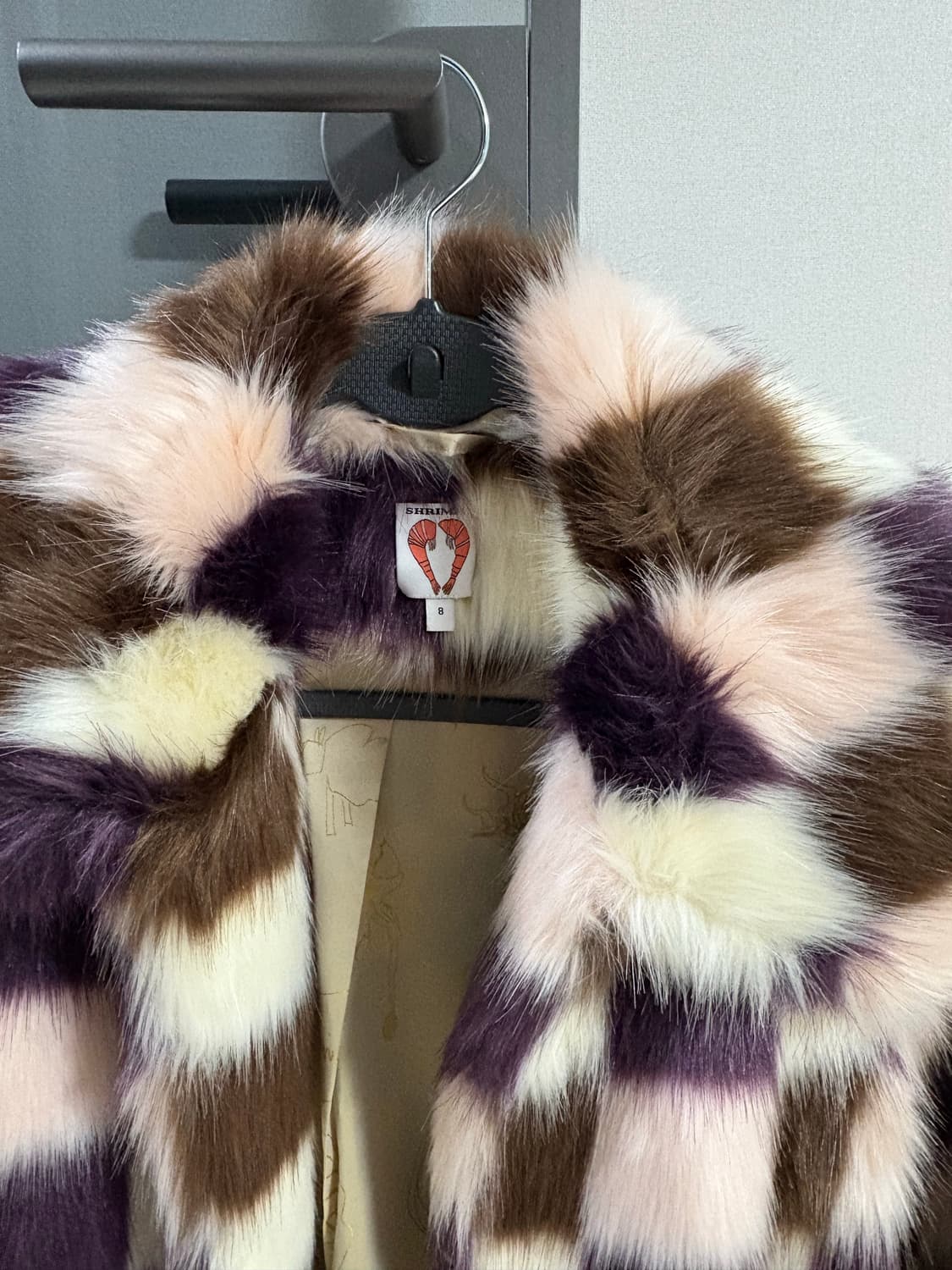 쉬림프 체크 퍼 아우터 8사이즈 상품이미지5