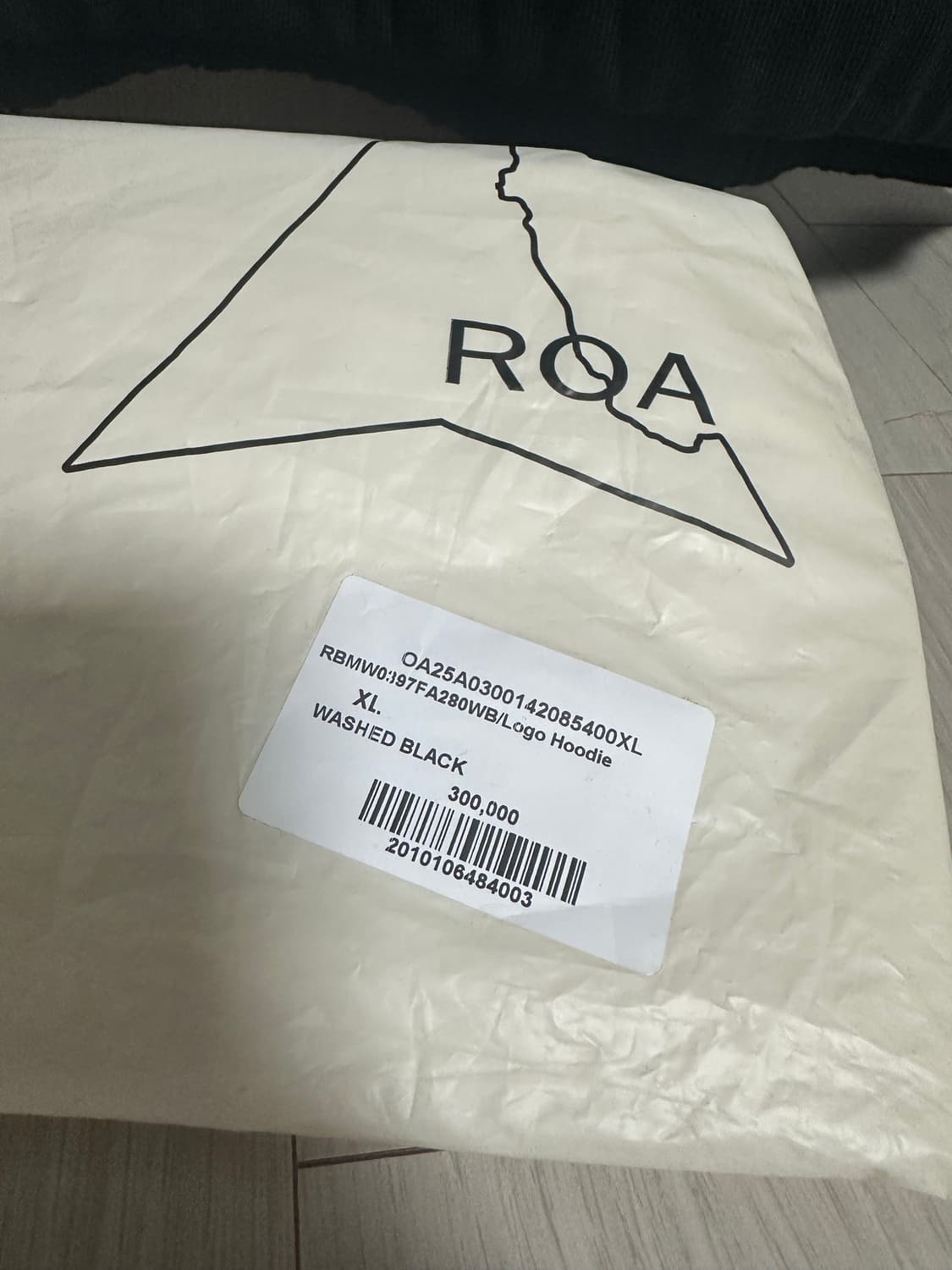 새제품) ROA 헤비 후드 블랙 XL 상품이미지2