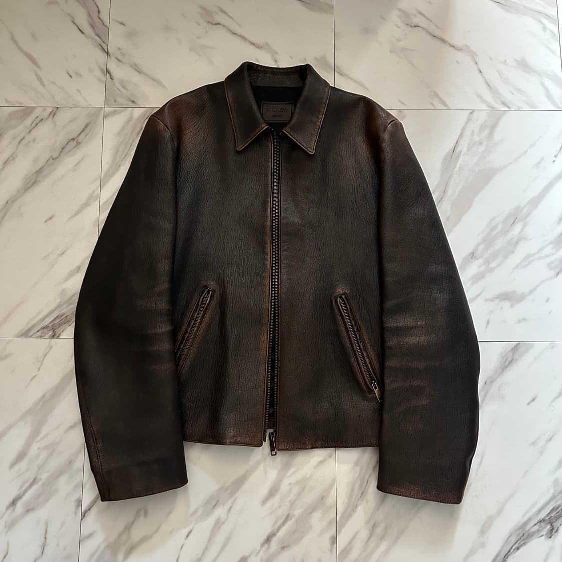 [52] 프라다 브러시드 레더자켓 상품이미지1