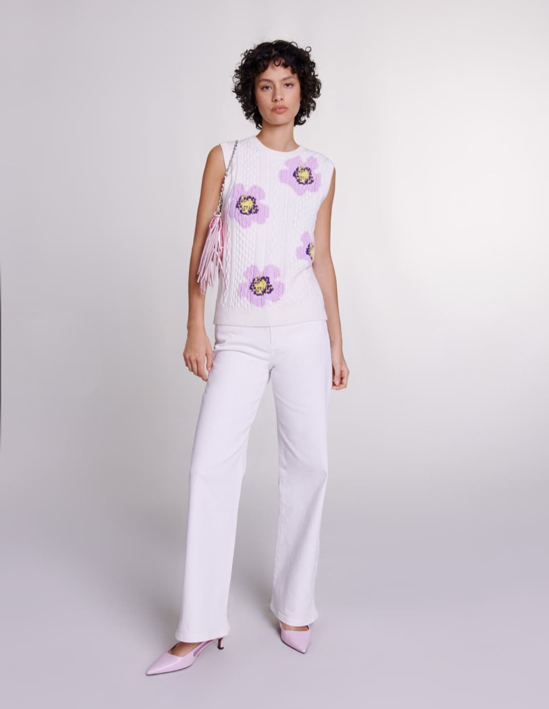 마쥬 플로럴 케이블 니트 베스트 1사이즈 상품이미지4