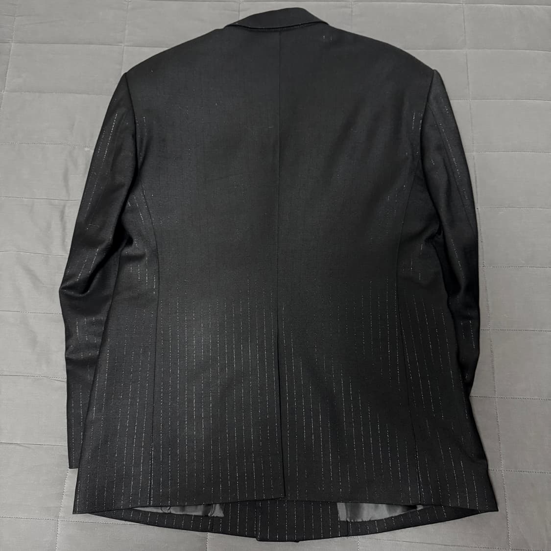 LEMETEQUE 르메테크 블랙 울 스트라이프 더블 슈트 셋업105사이즈 상품이미지2