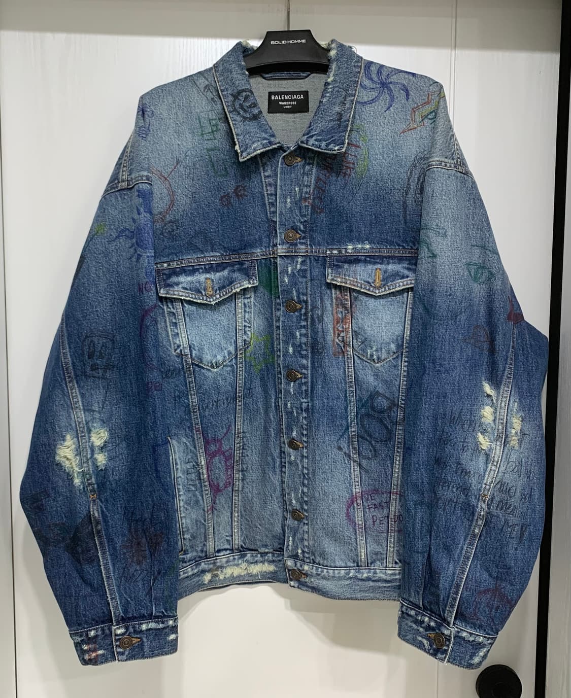 [2사이즈] 발렌시아가 그래피티 데님자켓 청자켓 상품이미지1