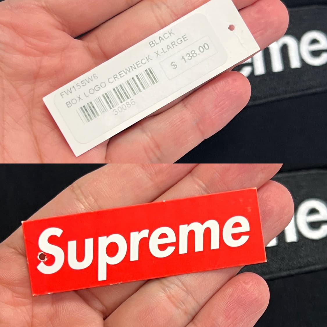 슈프림 15FW 박스로고 크루넥 블랙 상품이미지9
