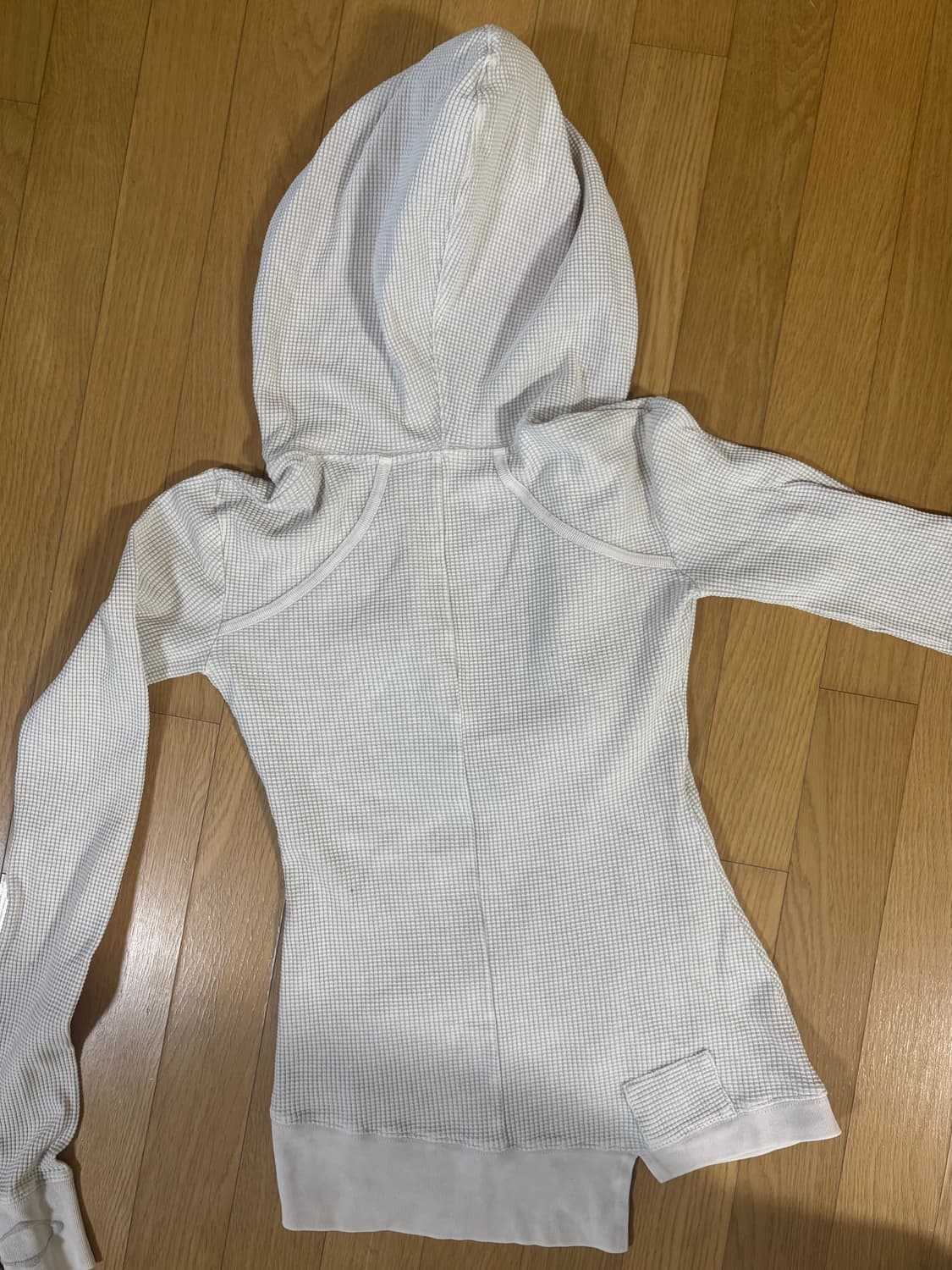 미스치프 레이어드 와플 후드 세트 블리치드 베이지 상품이미지3