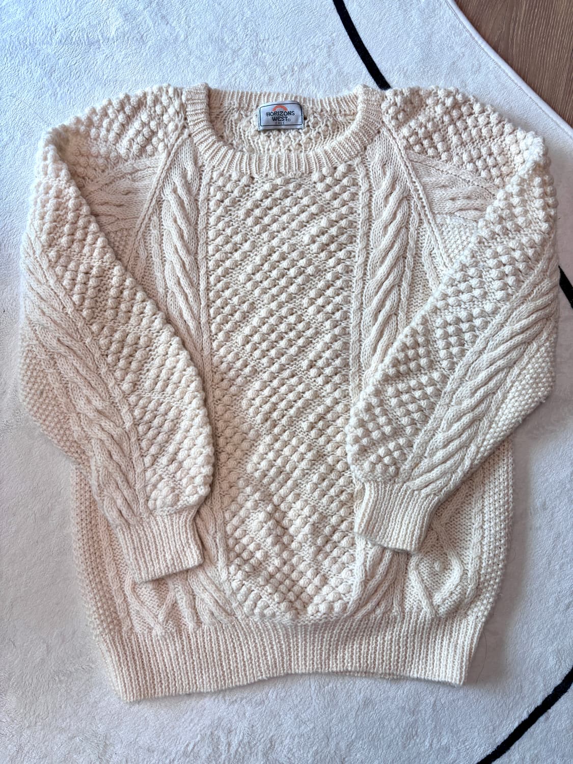 빈티지 니트 아란니트 피셔맨니트 흰순이 상품이미지2