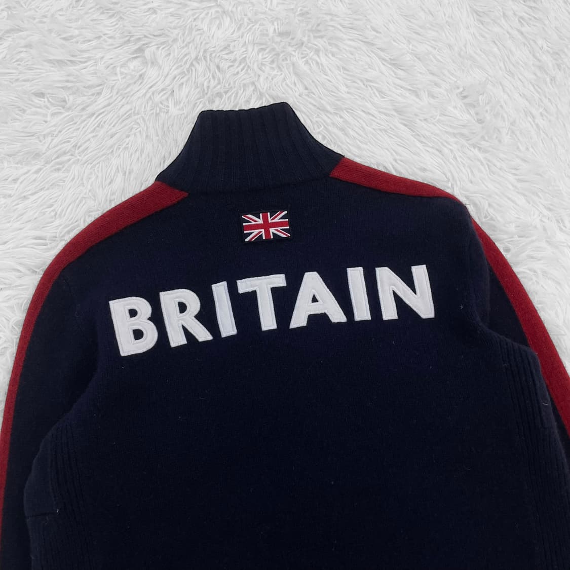 폴로 랄프로렌 빅 포니 Britain 니트 집업 네이비 레드 상품이미지5