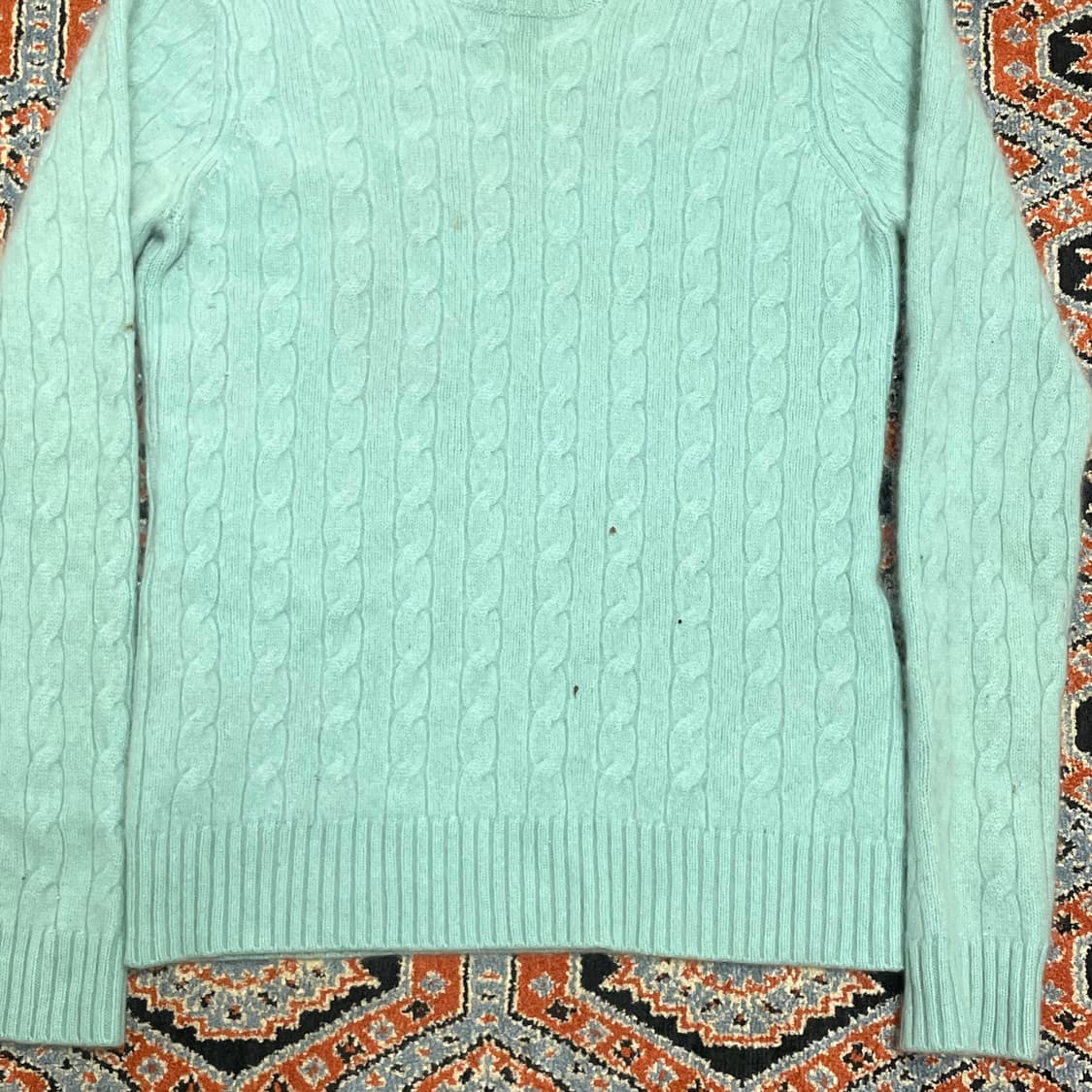 빈티지 민트 꽈배기 니트 여성XS 상품이미지2