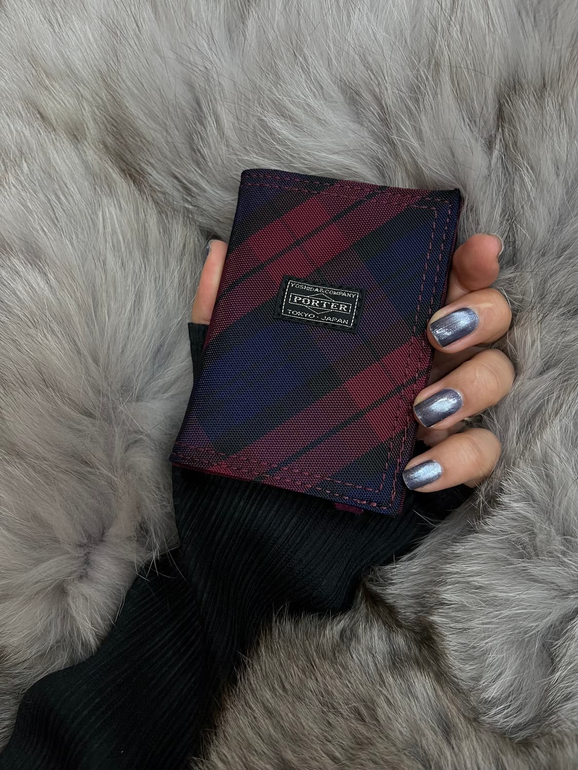 포터 타탄체크 스트랩 카드지갑 상품이미지1