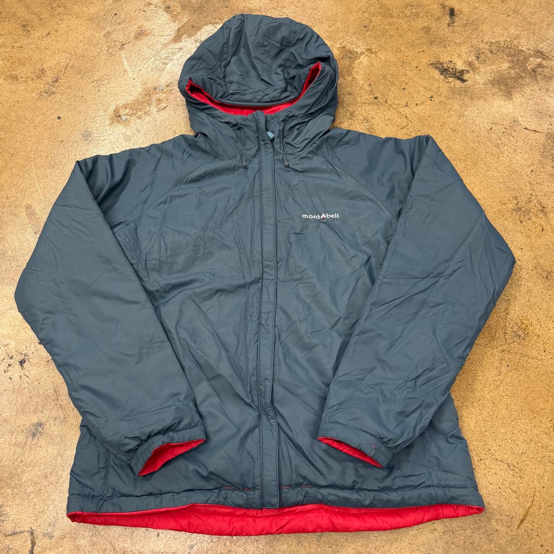 [정품/L] 몽벨 경량 후드 패딩 레드 b18 상품이미지5