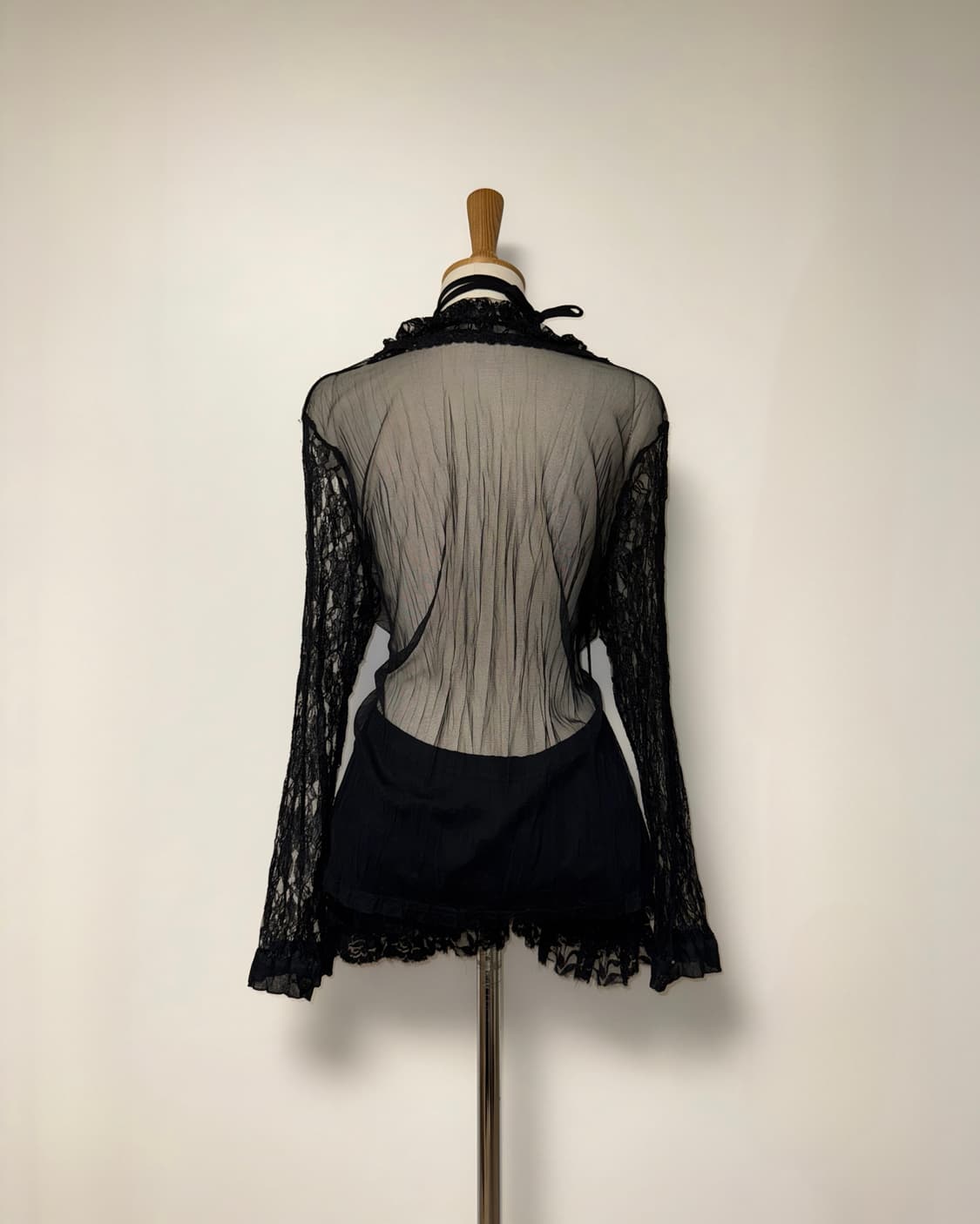 레이스 시스루 고스 데일리 셔츠 상품이미지2