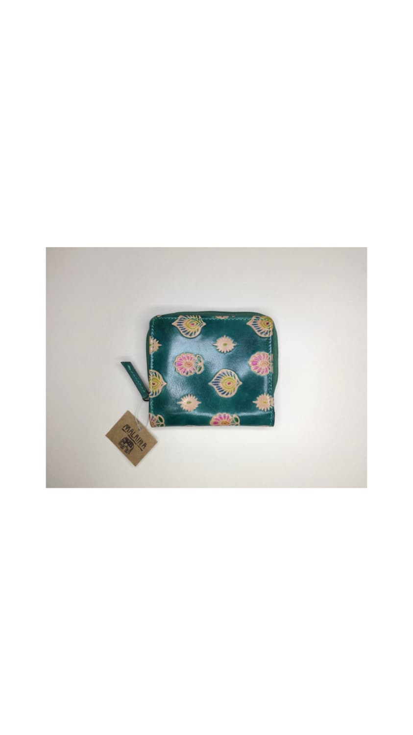 빈티지 에스닉 패턴 청록 지갑  상품이미지1