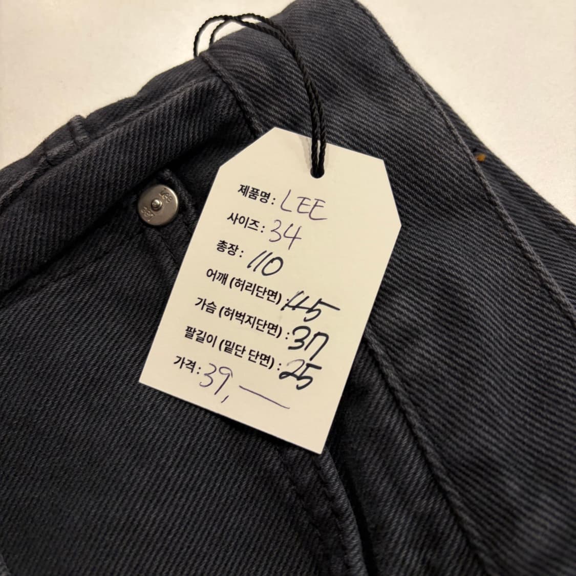 [34] Lee 리 블랙 와이드 데님 팬츠 D857 상품이미지6