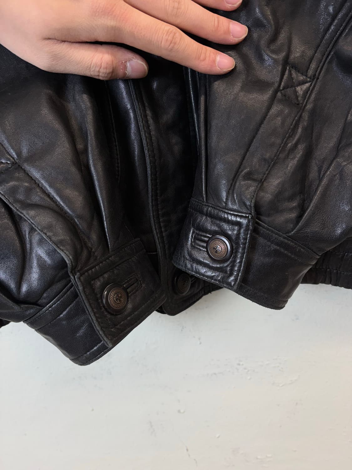 빈티지 양가죽 포켓 레더 봄버 자켓 상품이미지5