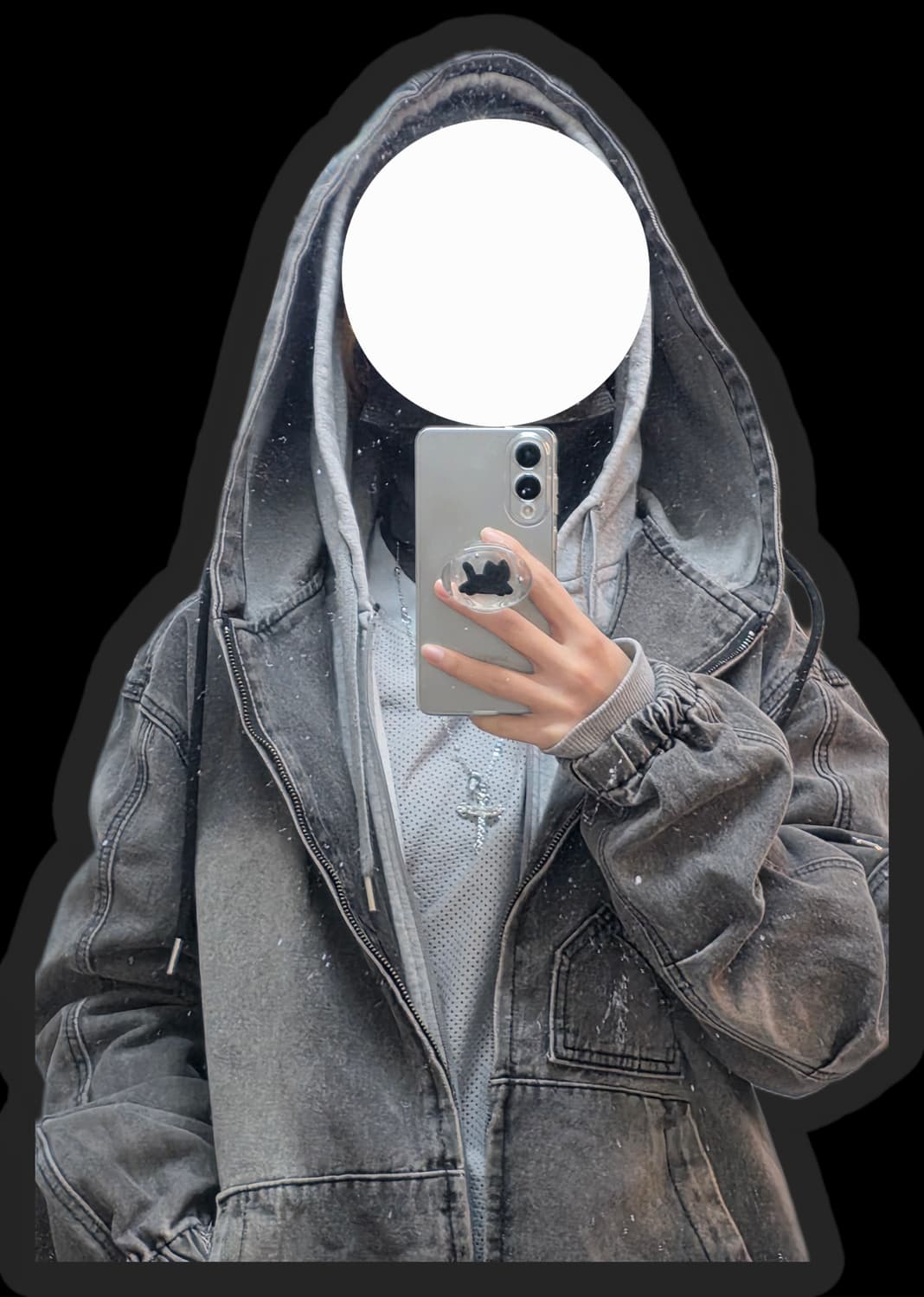 디미트리블랙 워싱 데님 후드 집업 자켓 상품이미지10