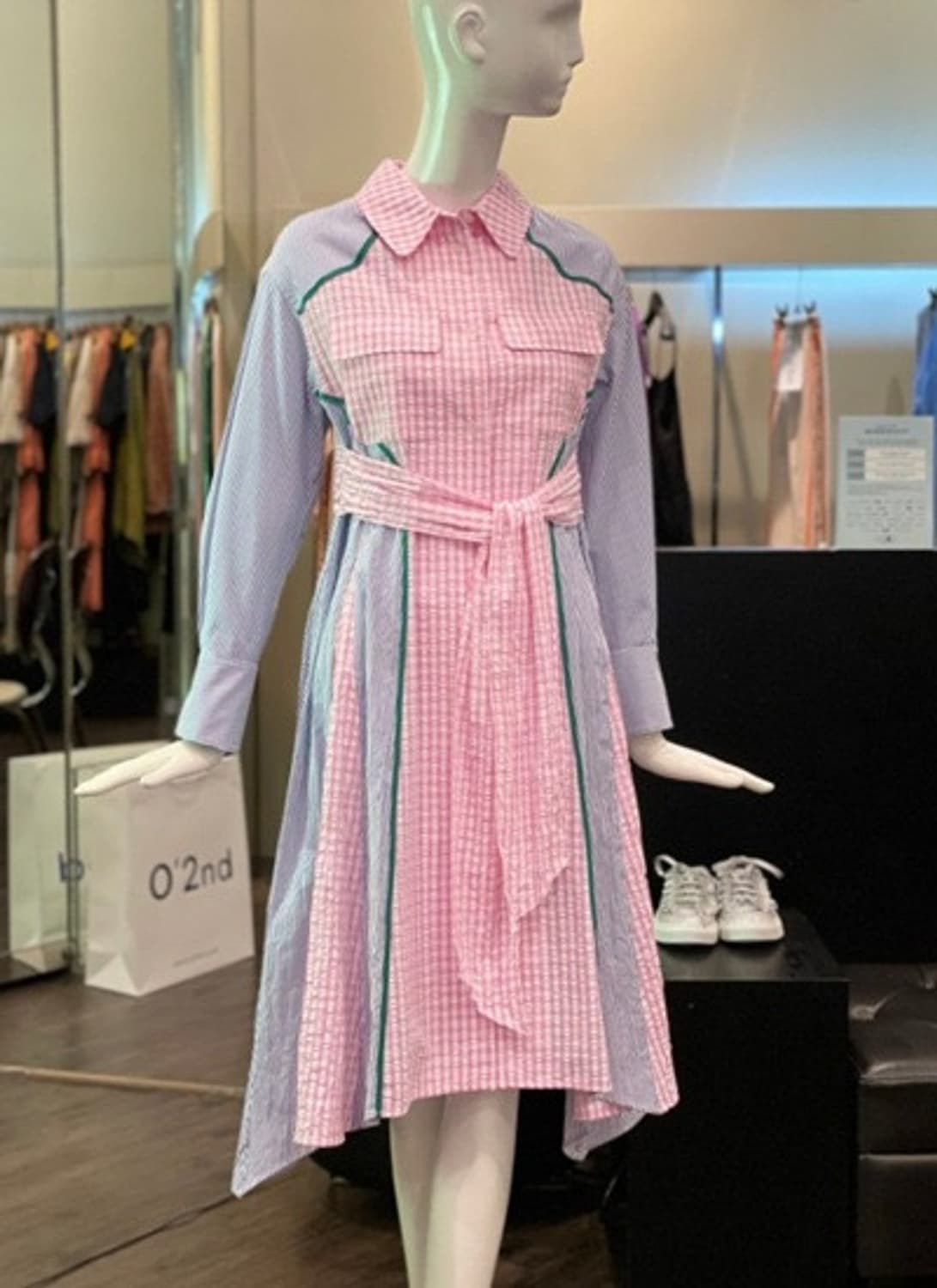 새) 오즈세컨 지지미 블럭원피스  상품이미지2