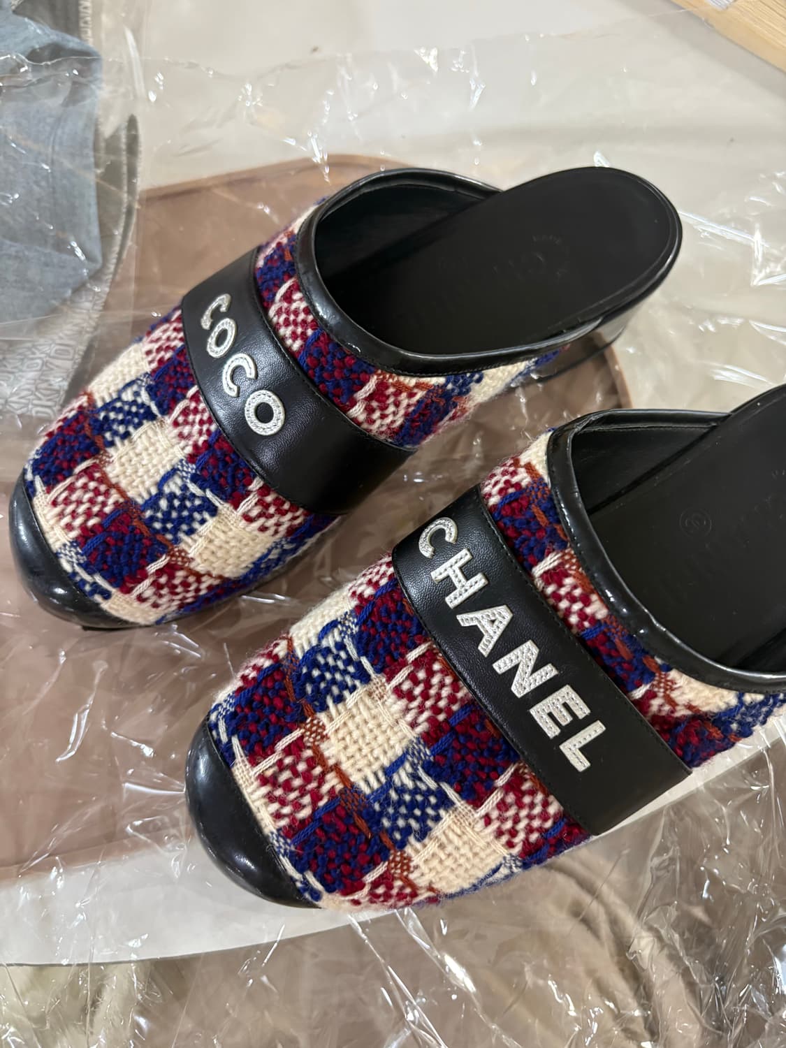 샤넬 트위드 클로그 뮬 슬리퍼 38 정품 245-250 상품이미지1