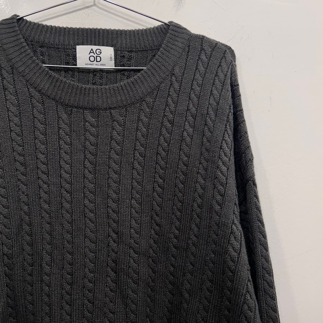 AGOD 울 모직 꽈베기 케이블 니트 상품이미지1