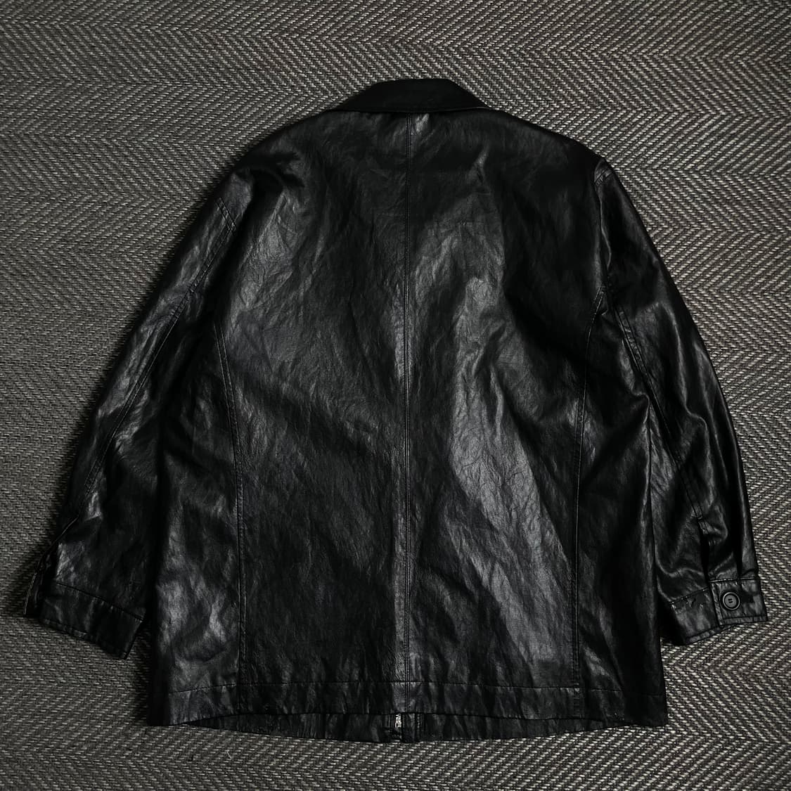 레프트서울 박시핏 레더 반코트 하프 가죽자켓 y 4797 상품이미지5