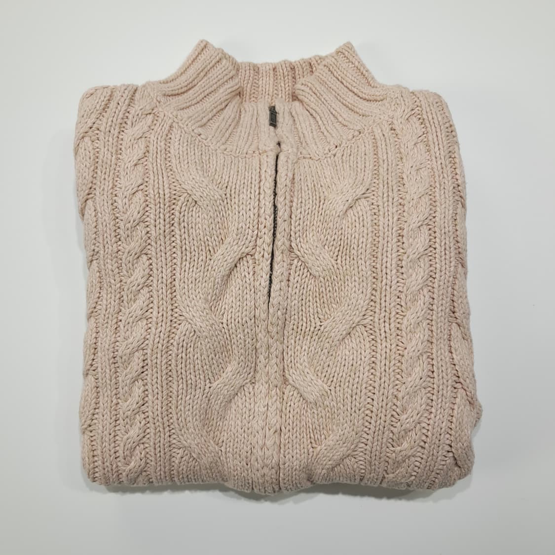 CL204 M 엘엘빈 코튼 케이블 오트밀 풀집업 니트 스웨터 상품이미지7