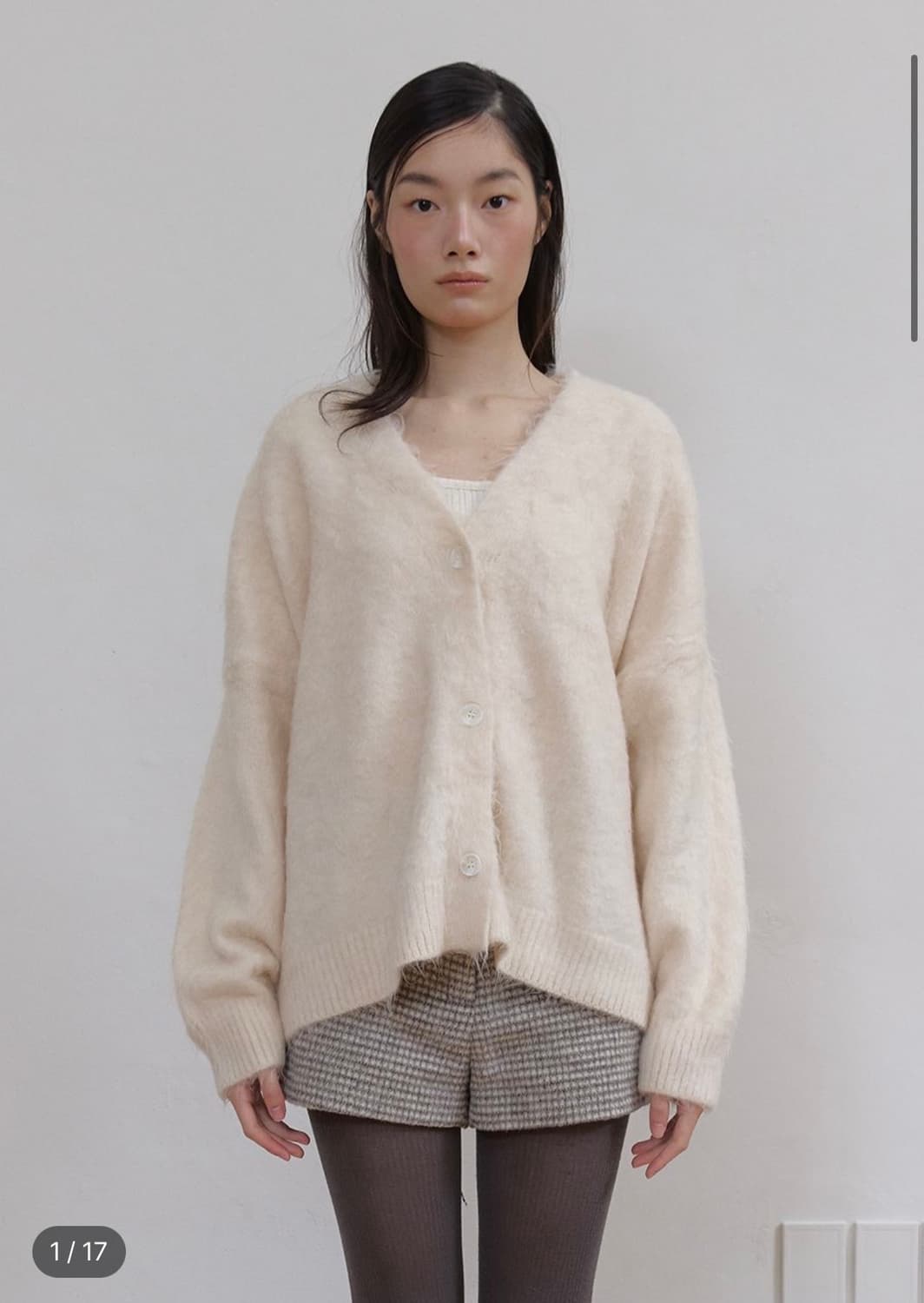 ASURA HAIRLY BRUSH MIDI CADIGAN GREY 상품이미지2