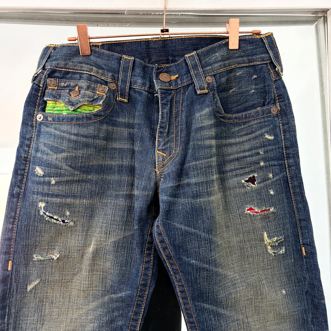 트루릴리전 레인보우 데미지 데님 팬츠 상품이미지7