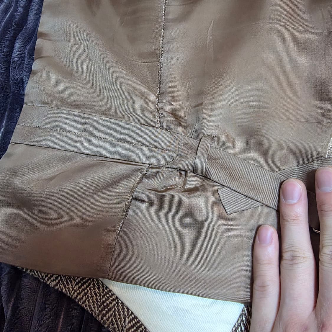 폴로 린넨실크 RL67 헤링본투피스 브라운 자켓 44R 상품이미지9