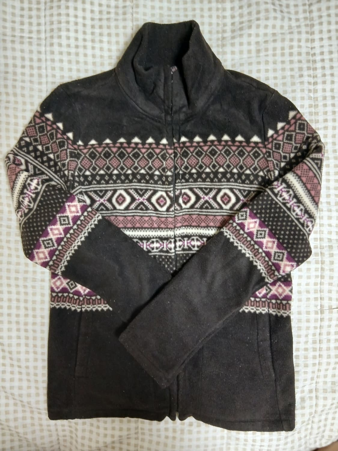 UNIQLO(유니클로) 모리걸 눈꽃 프린팅 브라운 후리스 집업 (s) 상품이미지2