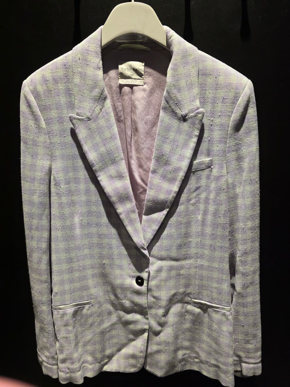 포르테포르테 연보라 체크 블레이저 자켓 상품이미지1